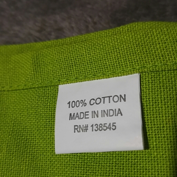 Green tea towel with pink purple blue orange birds - Picture 3 of 4